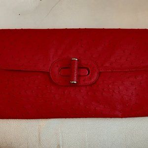 Faux Ostrich Clutch